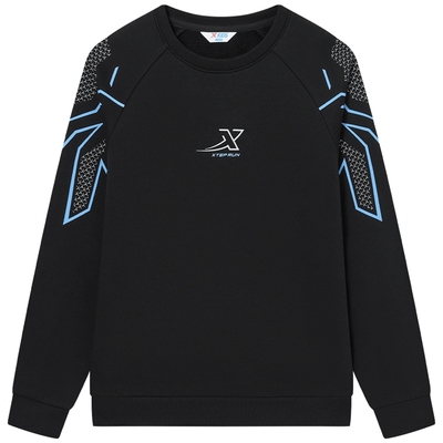 盾甲|特步童装秋冬新款儿童运动男童中大童柔软亲肤加绒套头卫衣