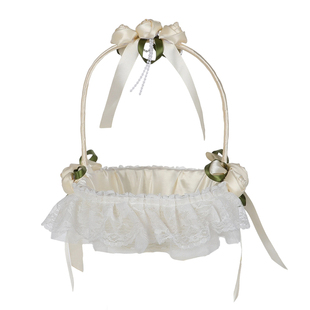 结婚花童撒花小提篮婚庆蕾丝花篮玫瑰花瓣篮子拍照舞蹈道具