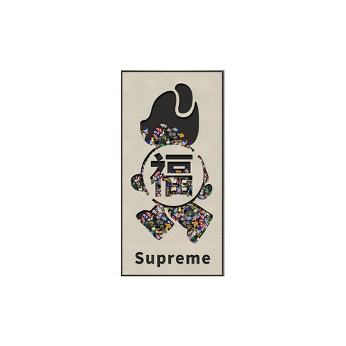 kaws入户玄关装饰画现代简约走廊过道挂画潮牌创意暴力熊积木壁画