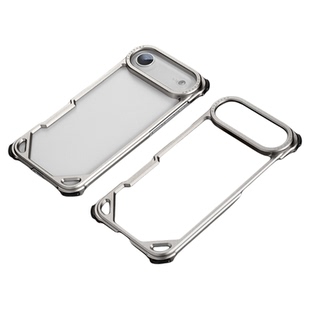 EARY适用iPhoneAir手机壳金属无边框苹果17基础款外壳后半包超薄保护套镂空散热磁吸防摔专用高级感2025新款