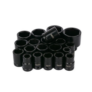 重型中风炮套筒3/4寸短套头加厚气动内六角板头19方 中型电动扳手