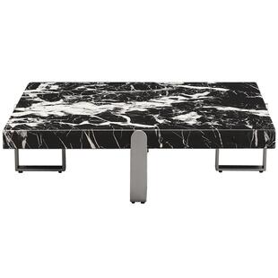 全友家居宝格丽黑大理石茶几桌客厅家用2025新款轻奢高级感方几