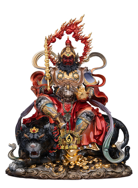 黄铜珐琅彩赵公明武财神摆件