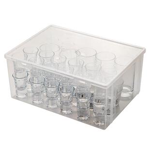 酒杯收纳盒防尘小酒杯啤酒杯子玻璃杯置物架小白酒杯收纳神器杯架