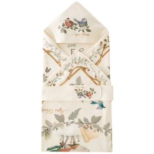 aqpa爱帕婴儿外出抱被纯棉春秋新款初生新生儿宝宝包被包单四季款