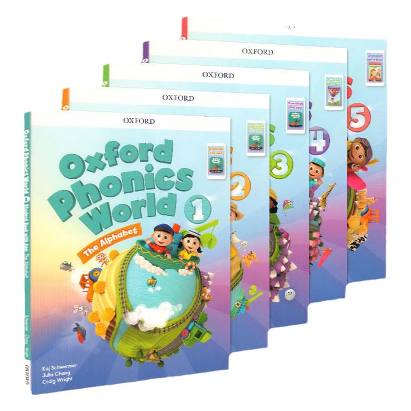 新版牛津自然拼读教材 Oxford Phonics World级学生套装1-5级别主课本OPW教材含APP/e-book