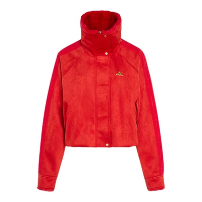 Adidas阿迪达斯女子新年款优雅毛绒运动休闲夹克外套KH2661KH2662