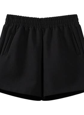 松紧腰靴裤短裤女西装面料