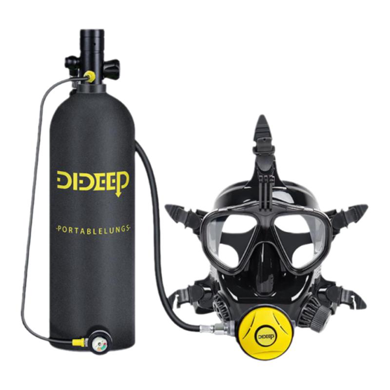 DIDEEP硅胶全脸潜水面罩浮潜三宝套装潜水镜连接水下带呼吸器装备