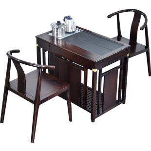 茶桌茶台阳台书桌家用新中式花梨木实木高端乌金石一体新款厚重