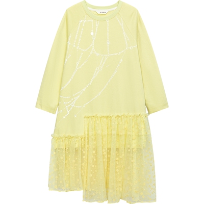 童装连衣裙broadcute拼接网纱