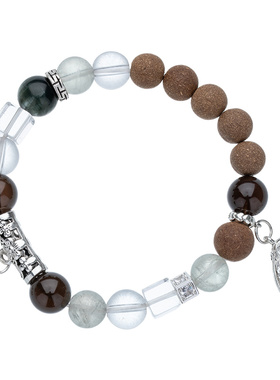 【新品】中药合香珠多宝茶晶白水晶手串手链女马年本命年礼物手饰