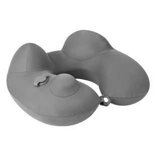 旅行按压充气u型枕脖子枕头便携长途飞行颈椎护颈枕飞机睡觉神器