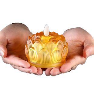 琉璃莲花电子供佛灯LED仿真蜡烛家用供佛观音菩萨长明灯小荷花灯