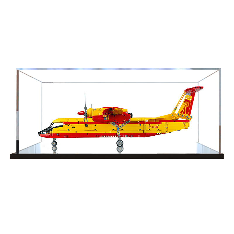 适用乐高42152消防飞机模型亚克力展示盒 透明防尘罩手办收纳盒