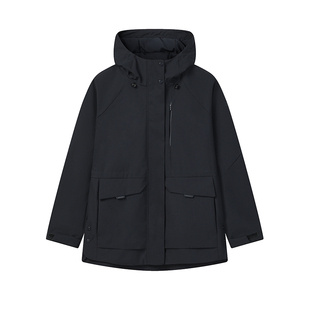 FILA斐乐官方女外套2026春新款休闲简约防泼水可收腰连帽风衣上衣