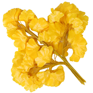 仿真银杏叶假树枝装饰黄色树叶子塑料花假花植物绿植室内工程造景