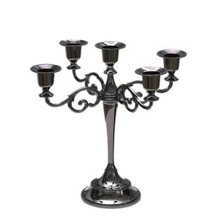 节庆蜡台金银黑色蜡烛台浪漫礼品烛光晚餐桌婚庆婚礼三头五头烛台