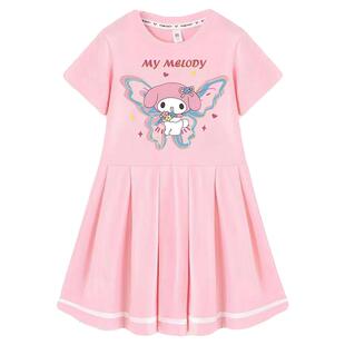 NASA联名2025新款纯棉美乐帝长裙女童库洛米连衣裙小女孩时尚裙子