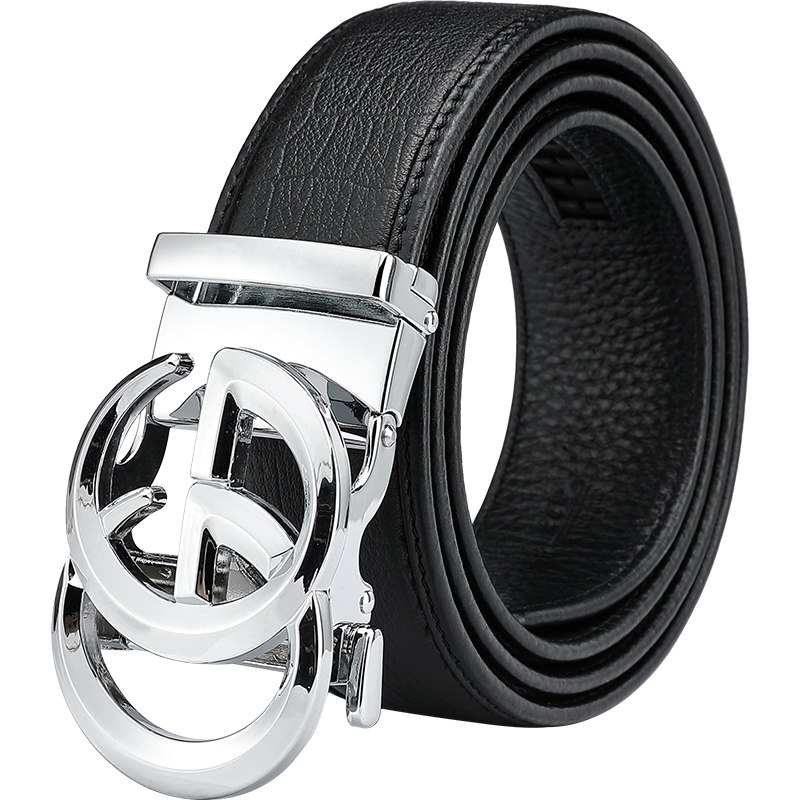 真皮鳄鱼纹男士腰带头层牛皮