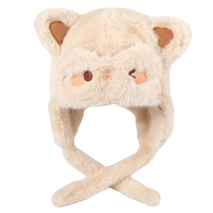 嘟嘟啦卡通毛绒帽冬季保暖护耳帽婴幼儿童可爱雷锋帽男女宝宝帽子
