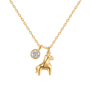 sanswood森吾《喜跃》金币小马项链女秋冬精致寓意毛衣链马年礼物