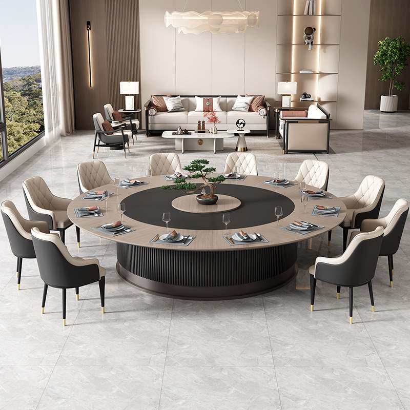 高档餐厅包间电动大圆桌饭店会所包厢大餐桌岩板火锅桌酒店转盘餐,商业/办公家具,火锅桌,淘宝优惠券,粉丝福利购,淘宝优惠卷