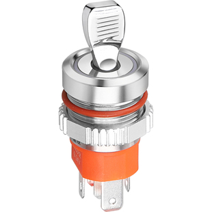 蓝波16mm防水大电流金属5-24V钮子开关2档保持式一常开一常闭220V