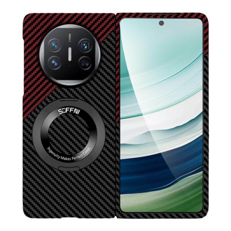 磁吸指环支架超薄碳纤维纹适用华为matex5折叠屏手机壳X6新品典藏版全包matex3新款翻盖男女外壳商务x7手机套