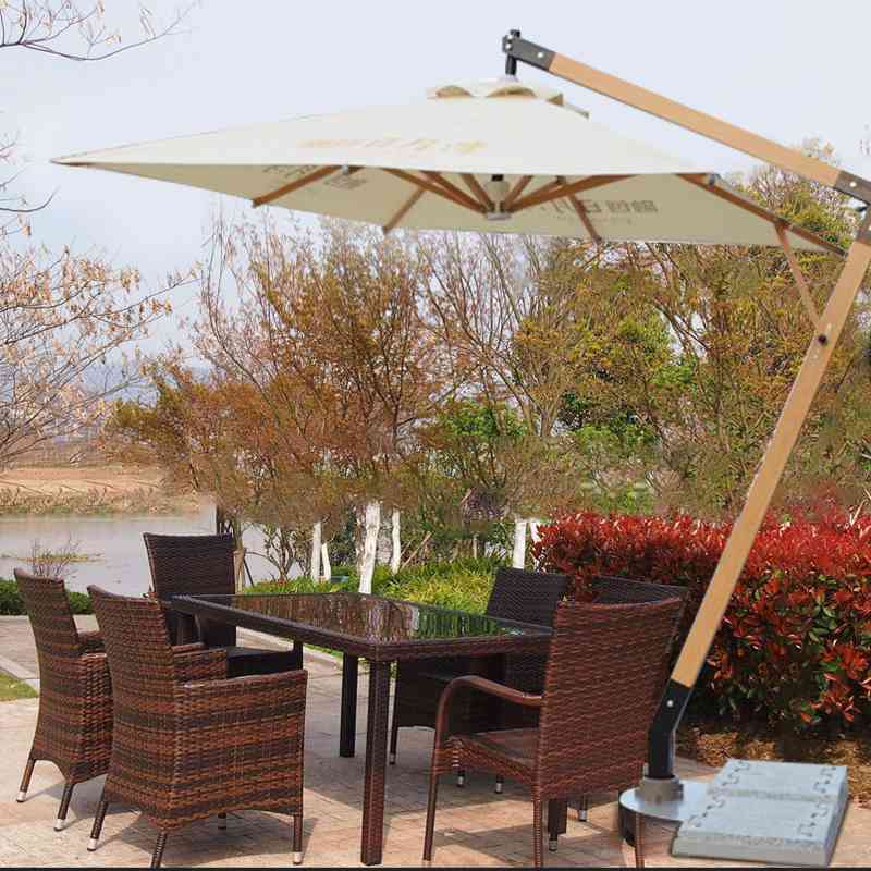 遮阳伞户外庭院伞米白色吊伞售楼部花园7字型外摆室外咖啡厅户外