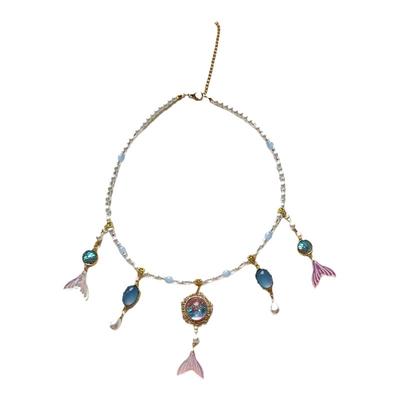 格格间人鱼软璎珞百搭蓝色项链