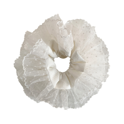 晨风微起~超仙白色蕾丝大肠发圈