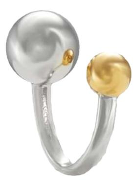 ASCENDER纯银不规则金银球形戒指