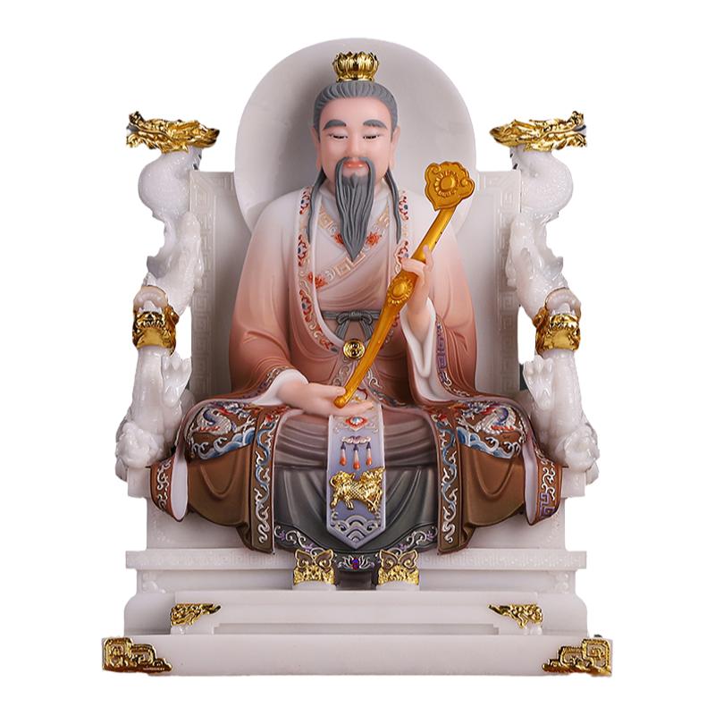 汉白玉三清供奉灵宝元始道德天尊