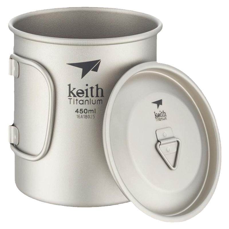 KEITH铠斯折叠钛杯便携式户外杯子纯钛水杯茶咖啡口杯露营单层杯