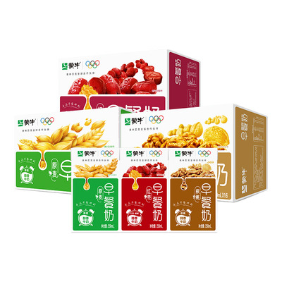 4月 蒙牛早餐奶麦香红枣核桃味学生营养24盒/16盒整箱官方旗舰店