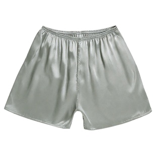 特大码L-6XL桑蚕丝短裤重磅真丝弹力宽松男休闲大裤衩家居裤睡裤