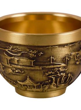 全黄铜供水杯家用供佛前供水杯