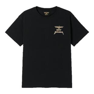 【金翼锁链】BOYLONDON夏季短袖情侣款翅膀烫金潮牌T恤N01021