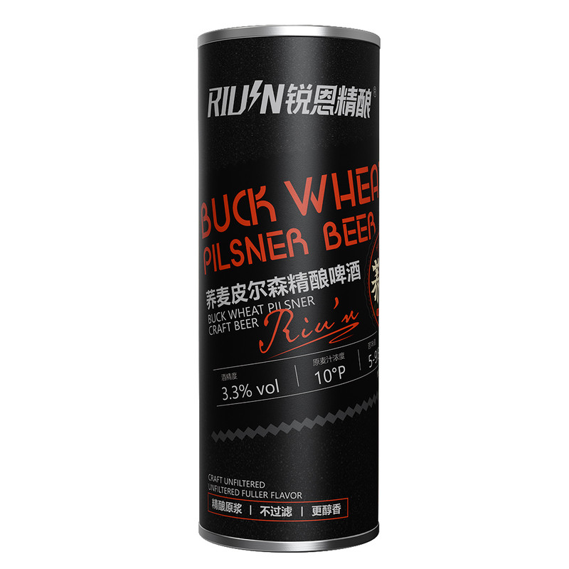 锐恩精酿荞麦皮尔森3.3度1L罐装
