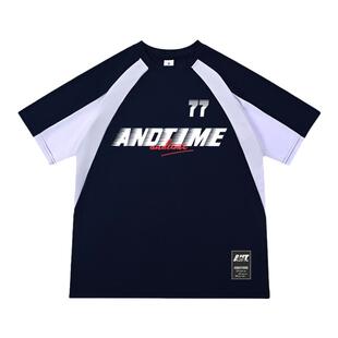 andtime复古短袖篮球【扬帆】运动跑步健身速干透气训练服美式T恤
