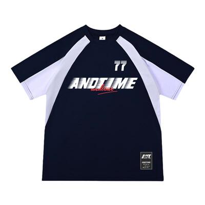 andtime正品赛车复古短袖