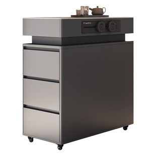 餐边柜小户型岩板移动岛台家用餐边单独窄款小岛台柜多功能置物柜