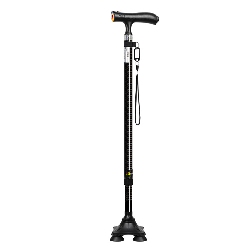乐来福老人碳纤维防滑带灯拐杖