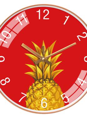 北望大红免打孔植物创意风钟表