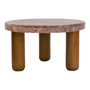 HITCHCOCK Savoye/侘寂日式大理石洞石圆形茶几客厅北欧简约边几