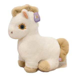 可爱浮星小白马驹毛绒玩具公仔坐姿骏马年生肖本命年礼物摆件娃娃