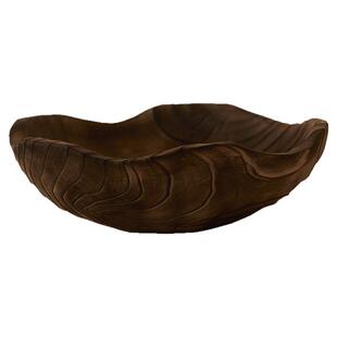 如是/侘寂风设计师款果盘碳化做旧水果盘咖色ins北欧简约餐盘摆件