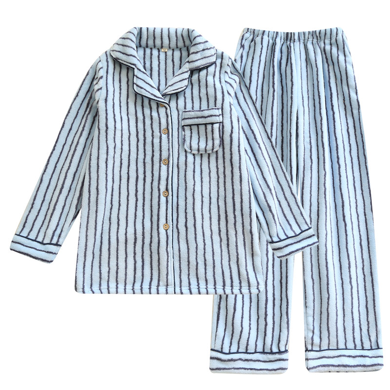 珊瑚绒睡衣家居服套装法兰绒保暖