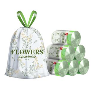 利得艾草垃圾袋免撕防潮加大加厚手提式抽绳家宿舍用家庭不脏手